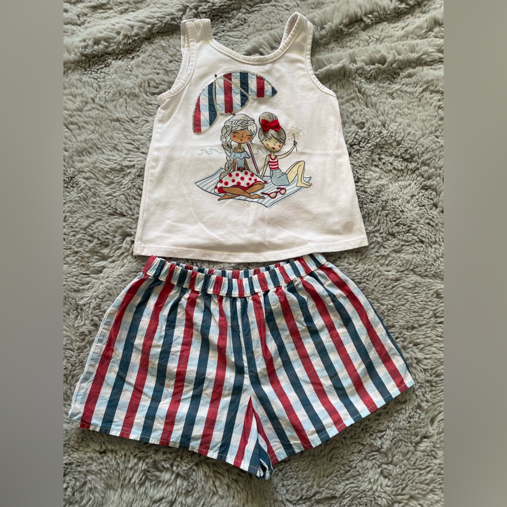 Striped Tank and Shorts Set